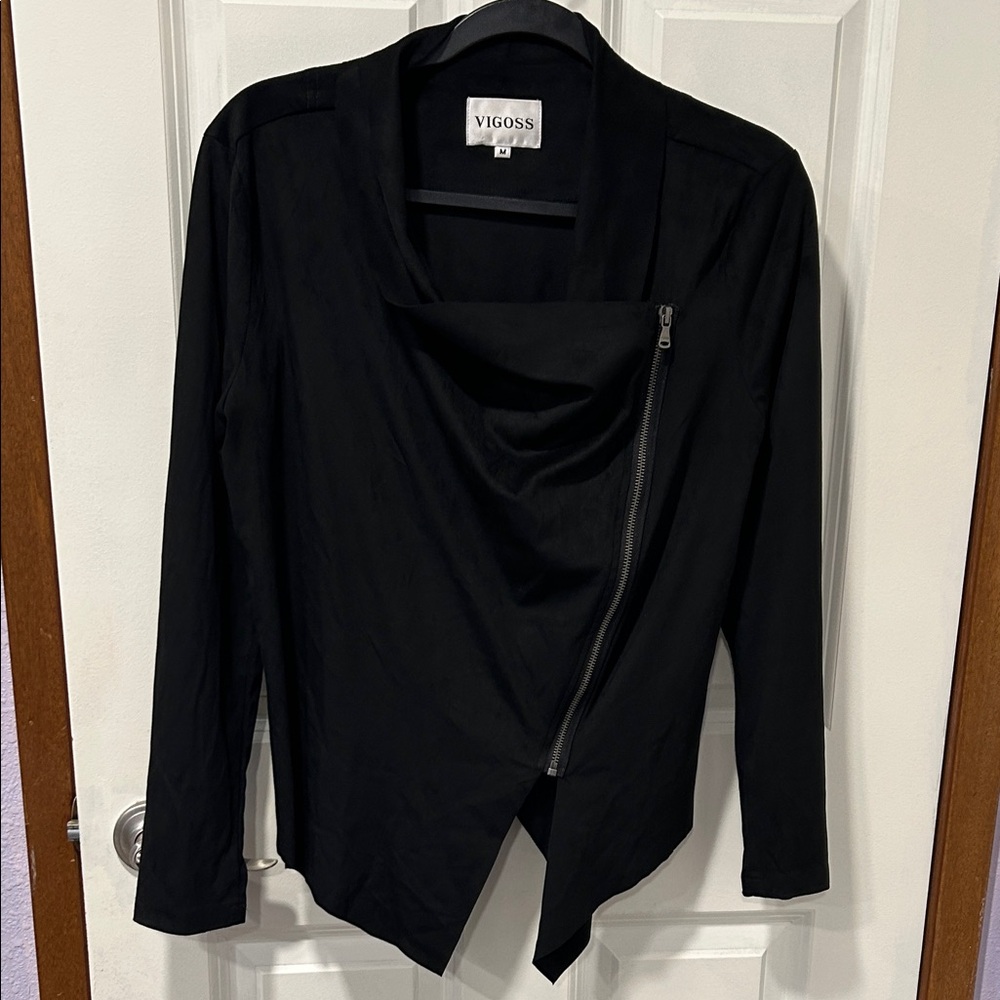 Vigoss Black Drape Front Jacket